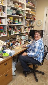 Artist Becky West of North Mankato in her studio