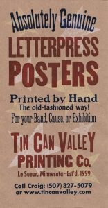 Tin Can Valley Printing Company - Self-promotion poster
