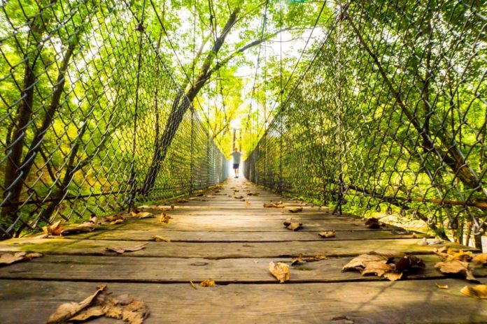 Photo by Rick Pepper - The swinging bridge offers a lot of character for photo ops.