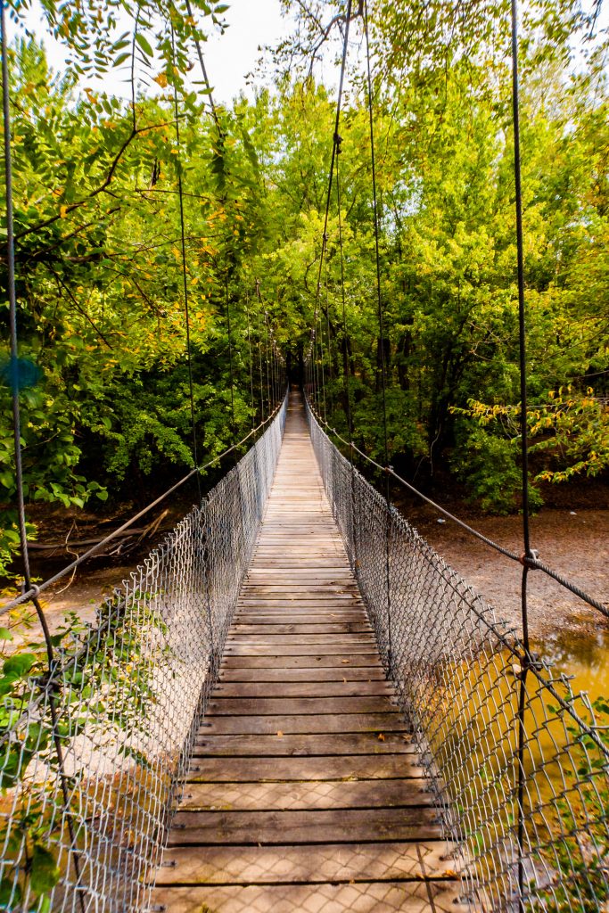 Photo by Rick Pepper - At high water, the bridge almost looks like something out of an Indiana Jones movie.