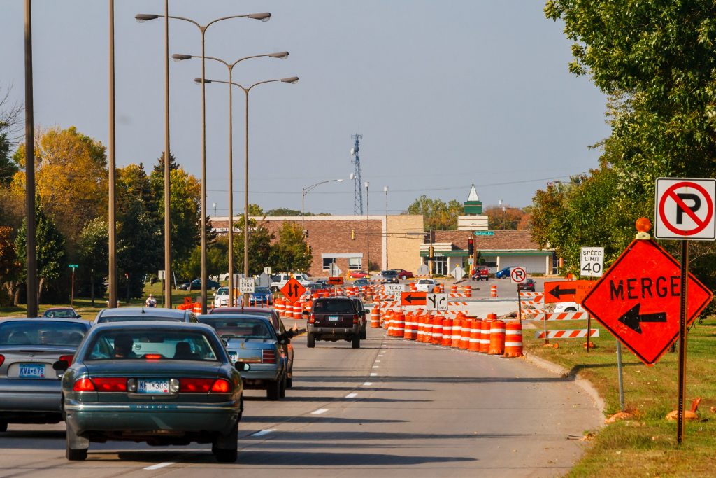 Photo by Rick Pepper - September 28, 2008 Looking north along Victory Drive from roughly Fair St., note new concrete lanes on right while traffic is routed along the (old) south-bound lanes.