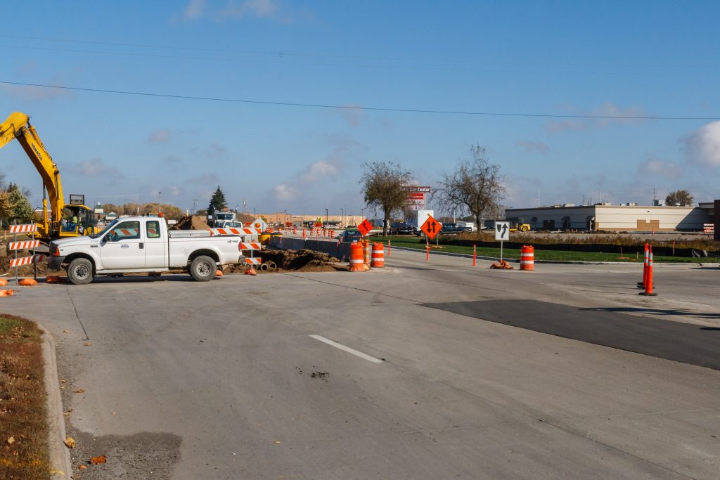 Photo by Rick Pepper - October 18, 2008 Looking northeast across Victory Drive at Extension St., former south-bound lanes being removed, note new concrete lanes in distance