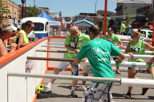 Photo by SPX Pics. 2017 Human Foosball Tournament on Front Street in Mankato.