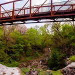 View from the top of a dry Minnemishinona Falls before access restrictions were put in place.