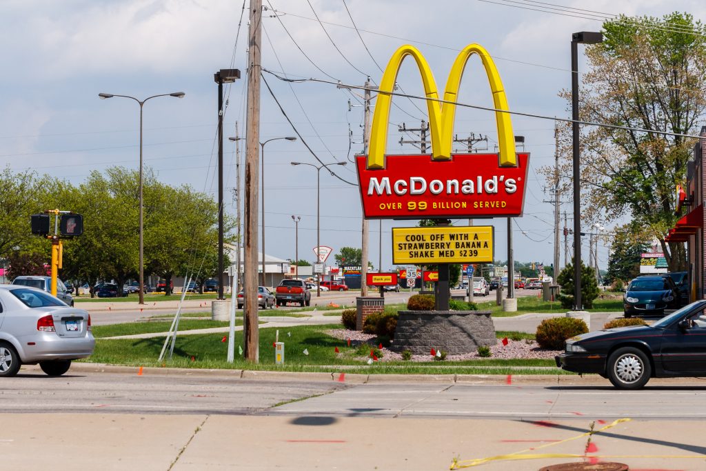 Photo by Rick Pepper - May 31, 2008 Looking east/northeast across the Victory Drive/Madison Ave. intersection - note position of McDonald's in relation to the intersection