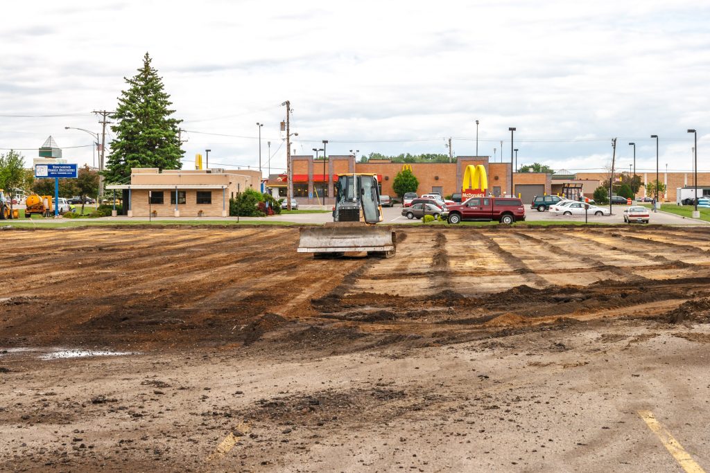 Photo by Rick Pepper - June 6, 2008 Looking north towards McDonald's from Belle Mar Mall parking lot - parking lot is being “cropped” to allow for the bend in Victory Drive