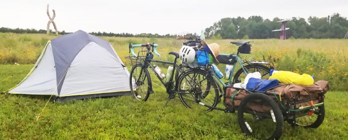 Photo by Kyle Zeiszler - Project Bike 2018 - Never camped in a sculpture park before. Mark that off the bucket list!