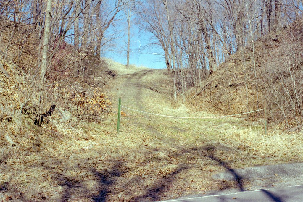 Photo by Rick Pepper - Mankato, MN - Access road to Good Counsel's field from Thompson Ravine. Today the field hosts a solar panel farm.