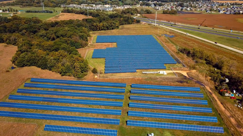 Photo by Rick Pepper - Mankato, MN - Good Counsel Solar Farm looking north.