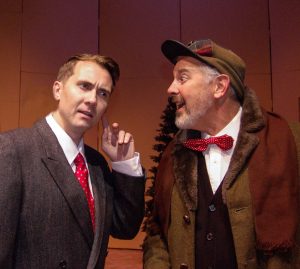 Photo by Charlie Berg - George Bailey (Darrell Johnston) talking to his guardian angel Clarence Odbody (Mark Braun)