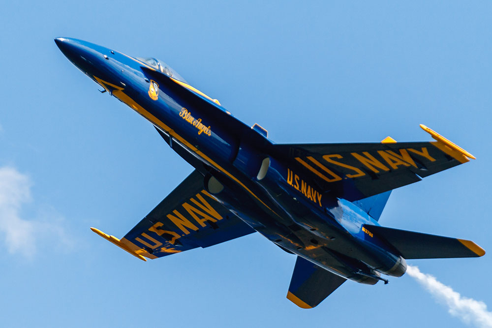 Photo by Rick Pepper - 2012 Mankato Air Show - Blue Angel #1 directly overhead