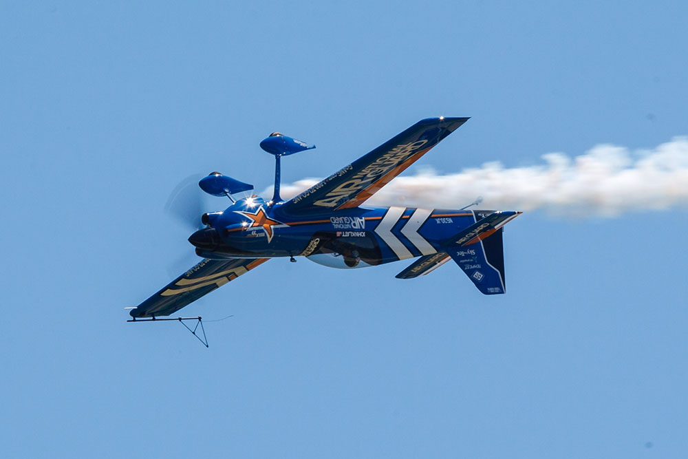 Photo by Rick Pepper - 2012 Mankato Air Show - John Klatt flying inverted