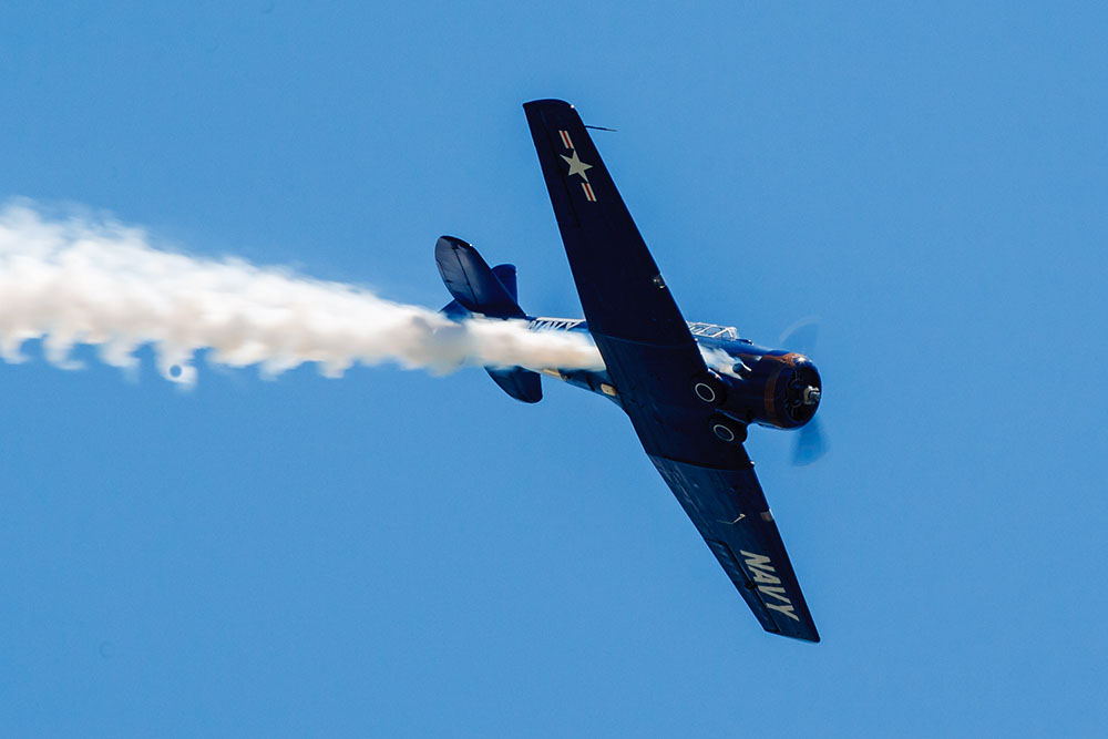 Photo by Rick Pepper - 2012 Mankato Air Show - Jim Leavelle, former Air Force A-10 pilot flying the T-6 Texan