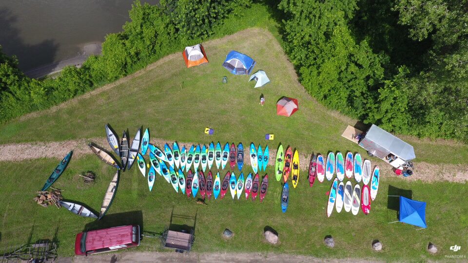 Photo by Jason Smith - Aerial Imagery Media - Festival Solstice in Land of Memories Park - Mankato, MN - Getting read for Paddle Jam!
