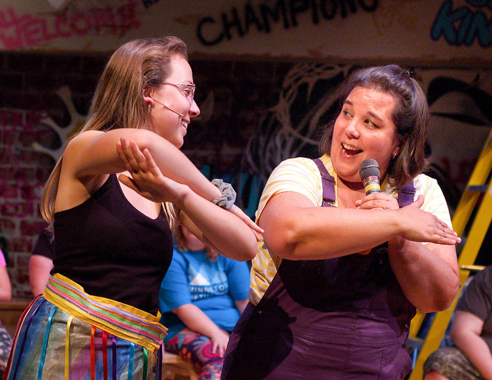 Photo by Charlie Berge - Centenary United Methodist Holy Ground Ministry present GODSPELL - Jesus and Erica Jo singing Day by Day