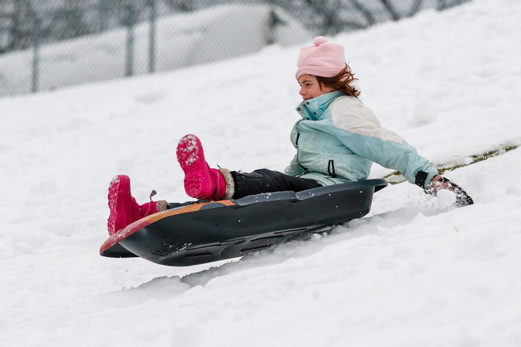 Photo by Rick Pepper - Anna Pepper on the Sibley Park sliding hill