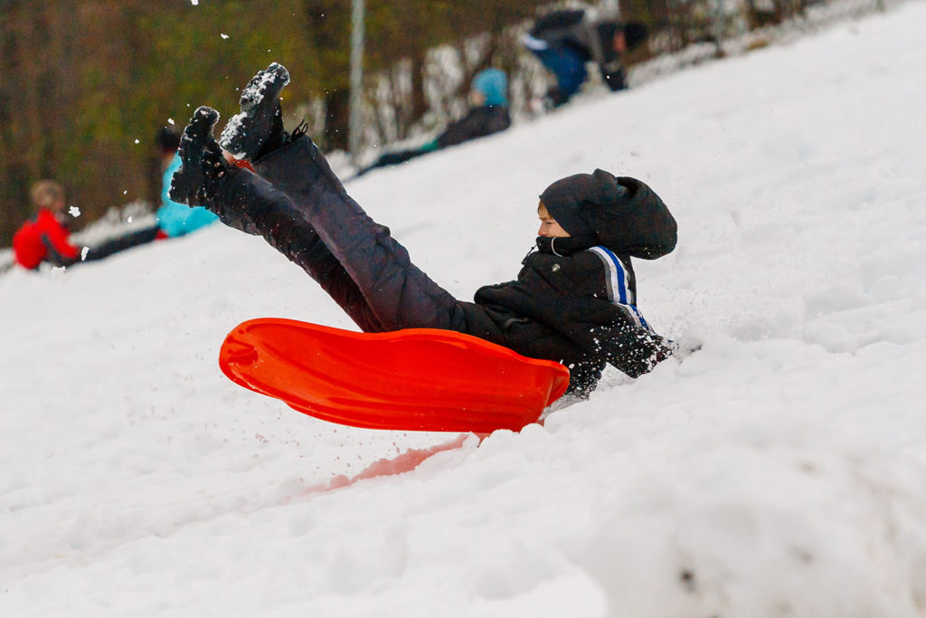 Photo by Rick Pepper - Andrew Pepper on the Sibley Park sliding hill