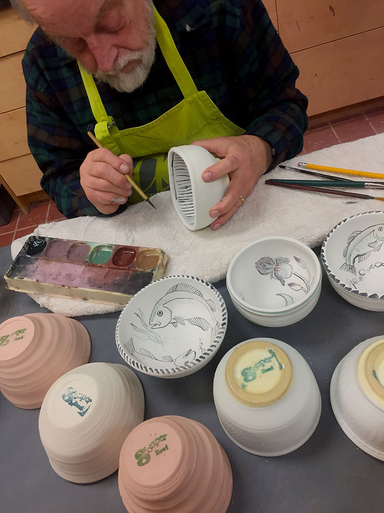Submitted Photo - Joel Moline creating a limited number of specialty bowls for Souper Bowl at the Arts Center of St. Peter