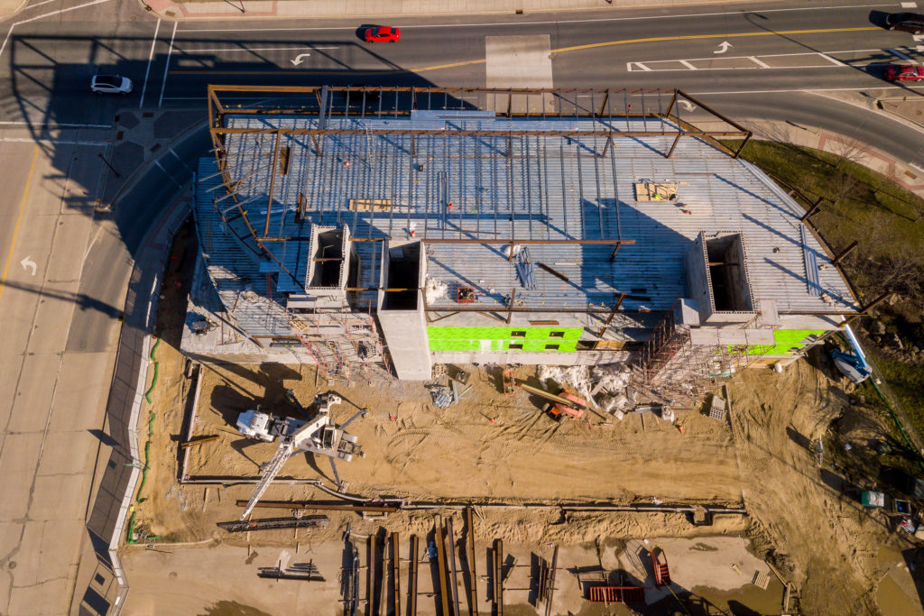 Photo by Rick Pepper - Aerial view of Bridge Plaza under construction