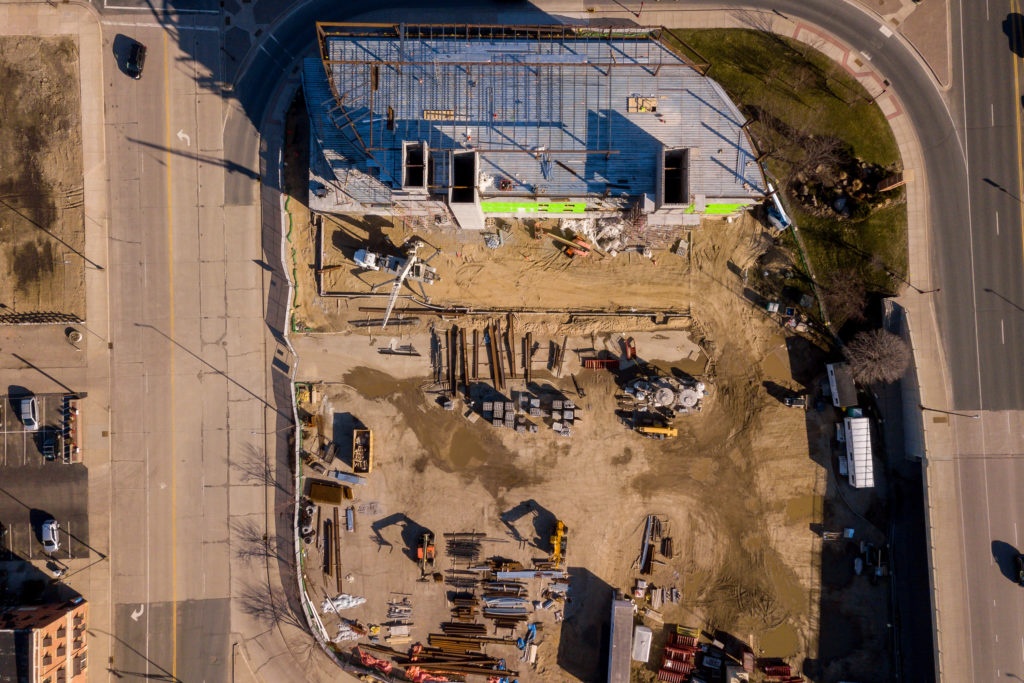 Photo by Rick Pepper - Aerial view of Bridge Plaza under construction