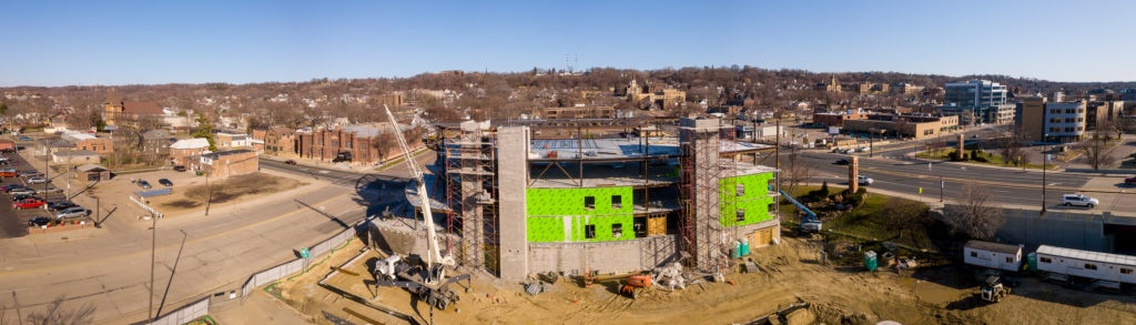 Photo by Rick Pepper - Aerial view of Bridge Plaza under construction