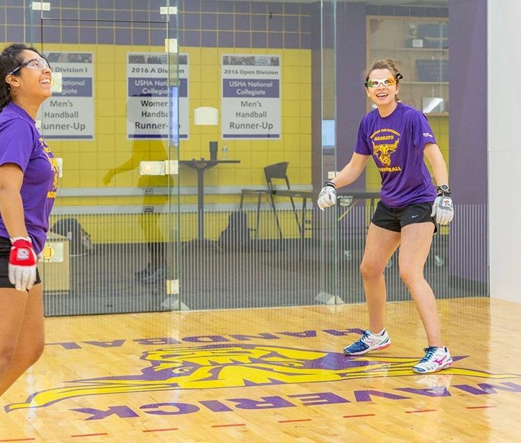 Submitted Photo - Ciana Churraoin (right) and teammate at MSU Handball Team practice