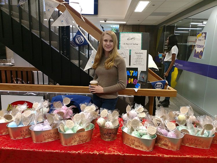 Submitted Photo - Sydney Johnson of Le Luxe de Sydney offering her bath bombs for sale after her One Million Cups presentation.