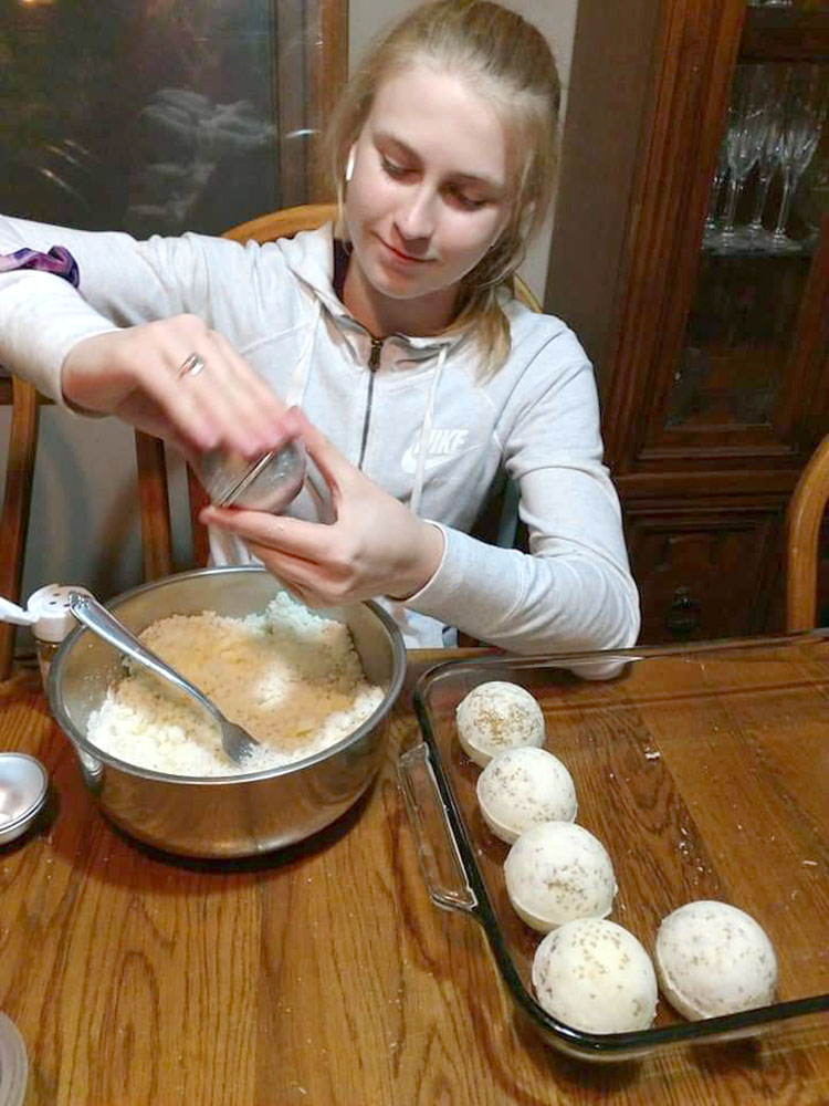 Submitted Photo - Sydney Johnson making bath bombs for her company Le Luxe de Sydney