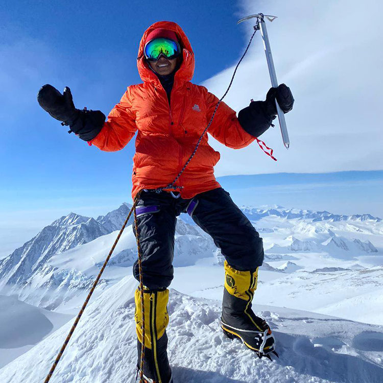 Submitted Photo - Poorna Malavath at the summit of Mount Vinson in Antarctica