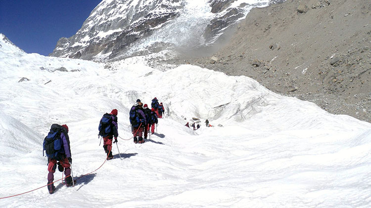 Submitted Photo - Poorna Malavath and her companions on the climb to Mt. Everest