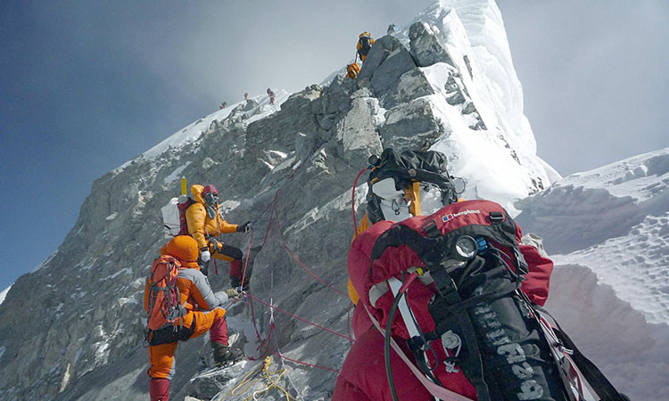 Submitted Photo - Poorna Malavath and her companions on the final approach to the summit of Mt. Everest