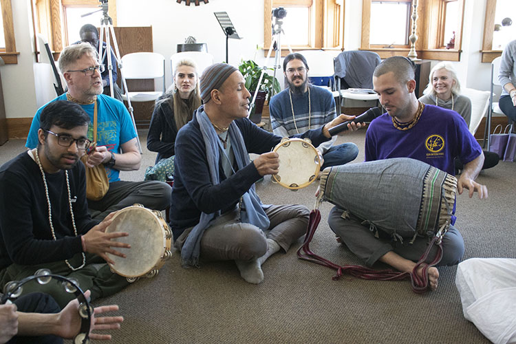 Photo by Rachael Jaeger - Members of the Sacred Sounds Bhakti Yoga Club