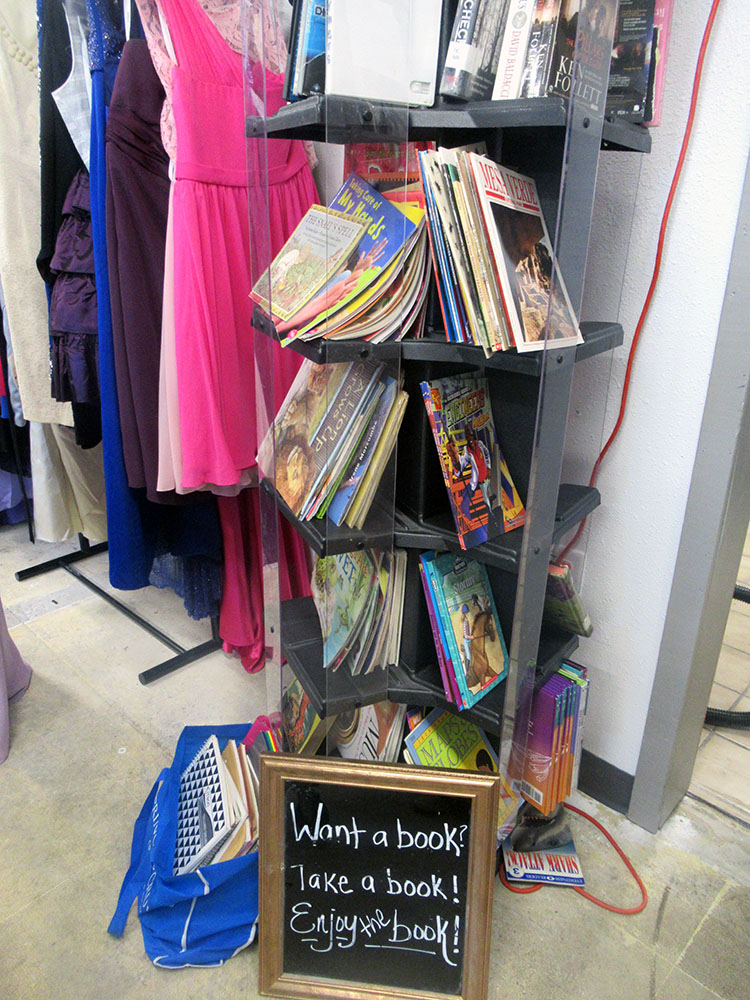 Photo by Grace Brandt - Book rack at SS Boutique