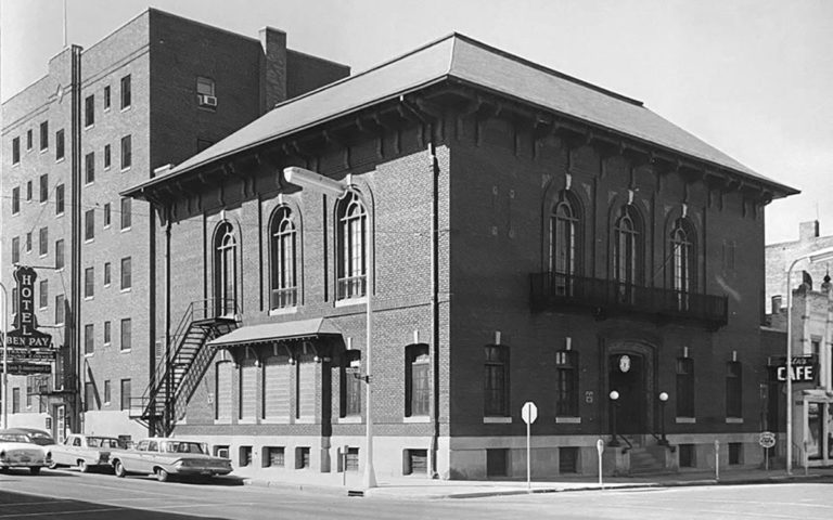 Photo Courtesy of Photo Associates - Art Fleming owner/photographer - Elks Lodge and Ben Pay Hotel at the corner of Hickory and Second Streets