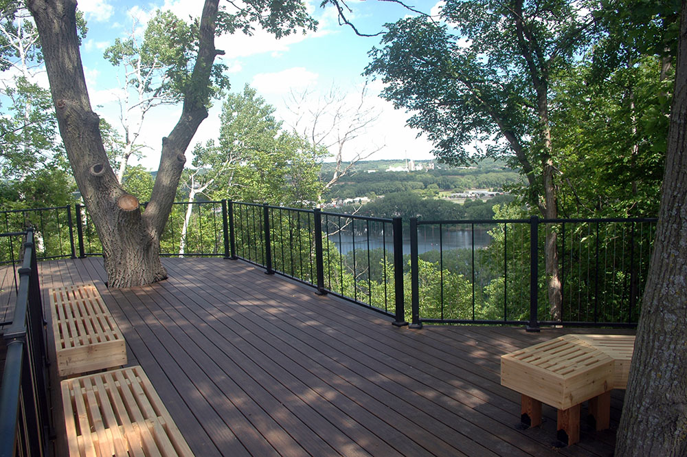 Photo by Don Lipps - New overlook deck in Bluff Park, North Mankato, with a view of Hiniker Pond
