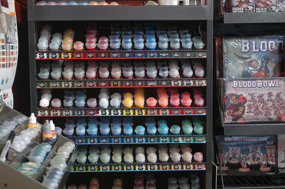 Photo by Don Lipps - Model paint selection at the Dork Den in Mankato