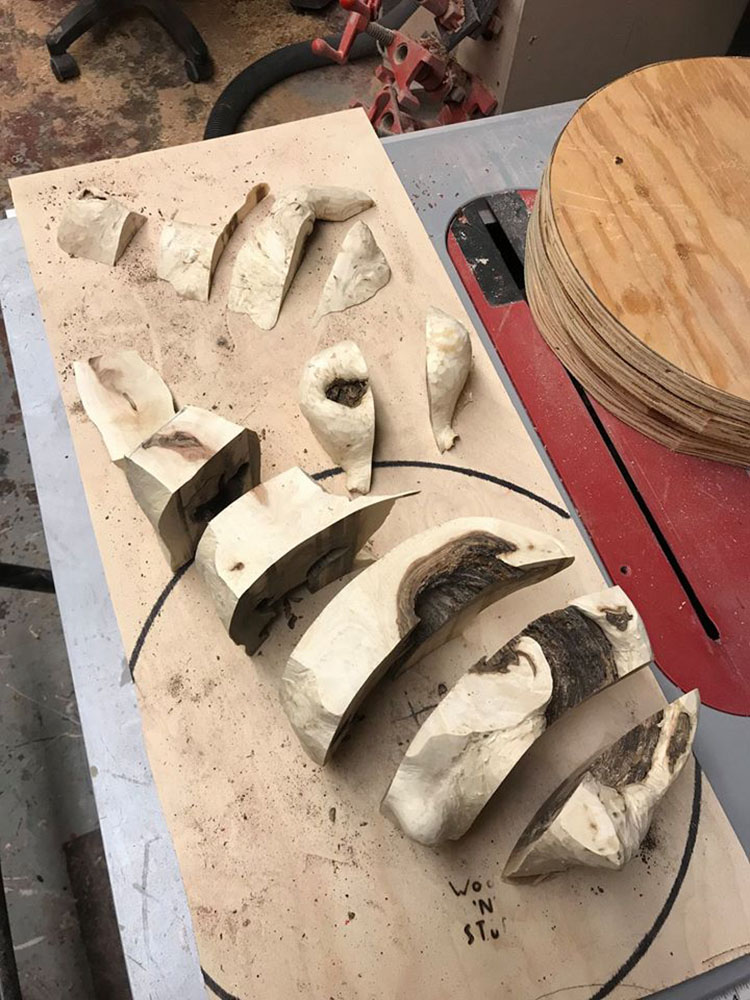 Submitted Photo - Preparing pieces of wood for a turned bowl