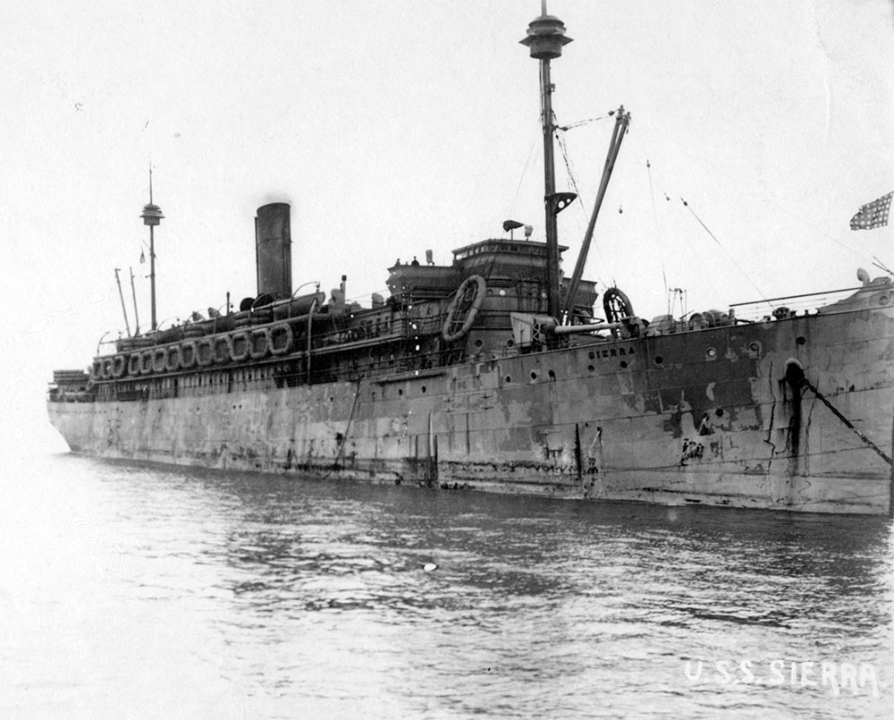 Photo from Wikimedia Commons - U.S. World War I transport ship, USS Sierra