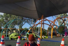 Submitted Photo - Dana Sikkila at work at the playground in Fallenstein Park in North Mankato