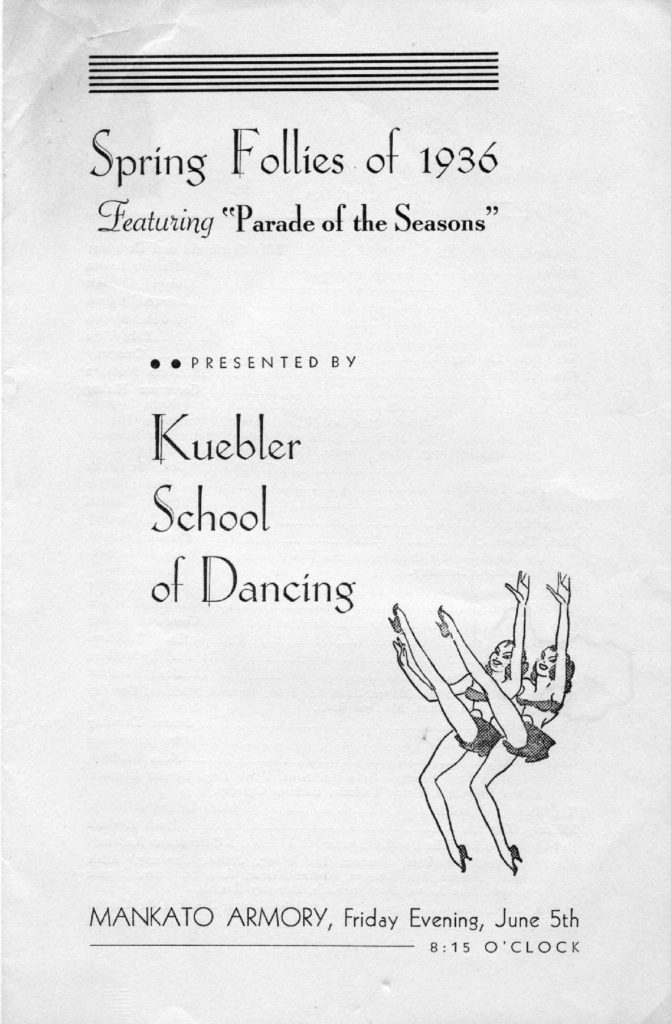 Image courtesy Muriel Kuebler Berndt - Program cover for “Spring Follies of 1936” presented by the Kuebler School of Dancing