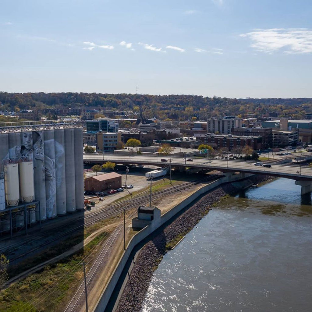 Photo by Jason Smith - Aerial Imagery Media - Ardent Mill Silo Art Project by Australian Artist Guido Van Helten