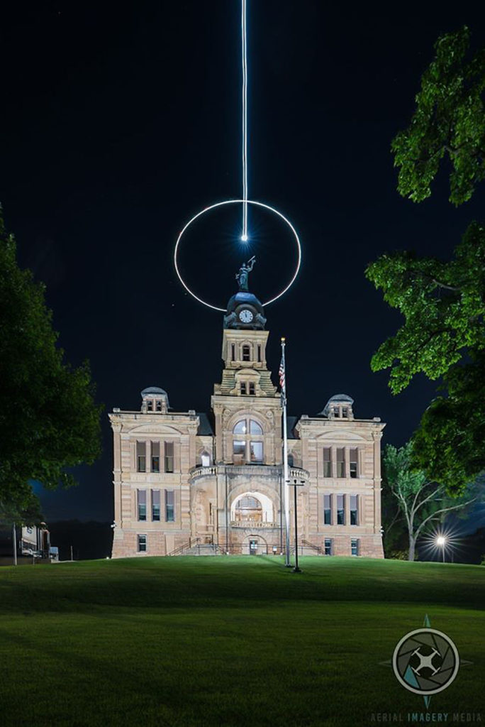 Photo by Jason Smith - Aerial Imagery Media - Experimenting with exposure time and light - Blue Earth County Courthouse