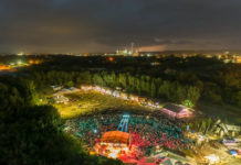 Photo by Jason Smith Aerial Imagery Media - Vetter Stone Amphitheater in Riverfront Park during Ribfest