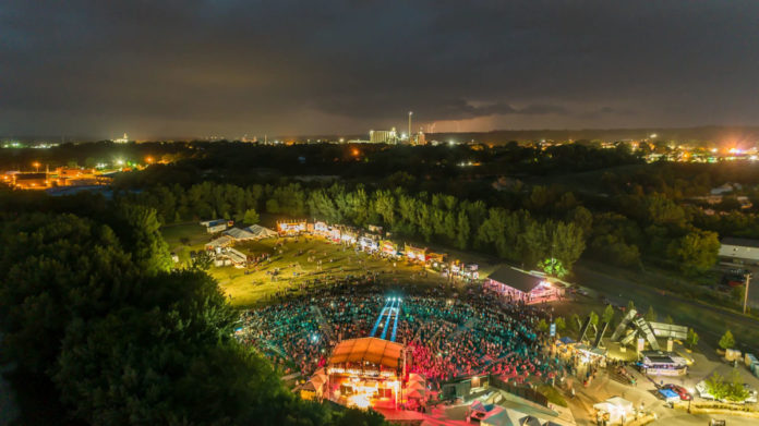 Photo by Jason Smith Aerial Imagery Media - Vetter Stone Amphitheater in Riverfront Park during Ribfest