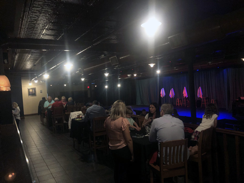 Photo by Mike Lagerquist - Mankato Playhouse crowds were distanced at tables sold as a group.