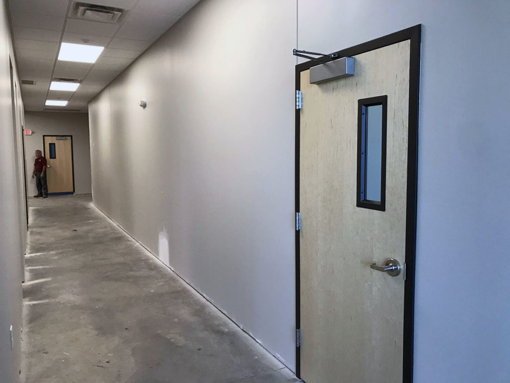 Submitted Photo - A wide central hallway, which was built to accommodate handicap accessibility requirements, also helps keep students distanced.