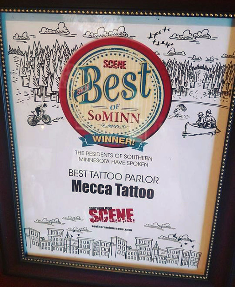 Submitted Image - Best tattoo parlor award from Southern Minn Scene