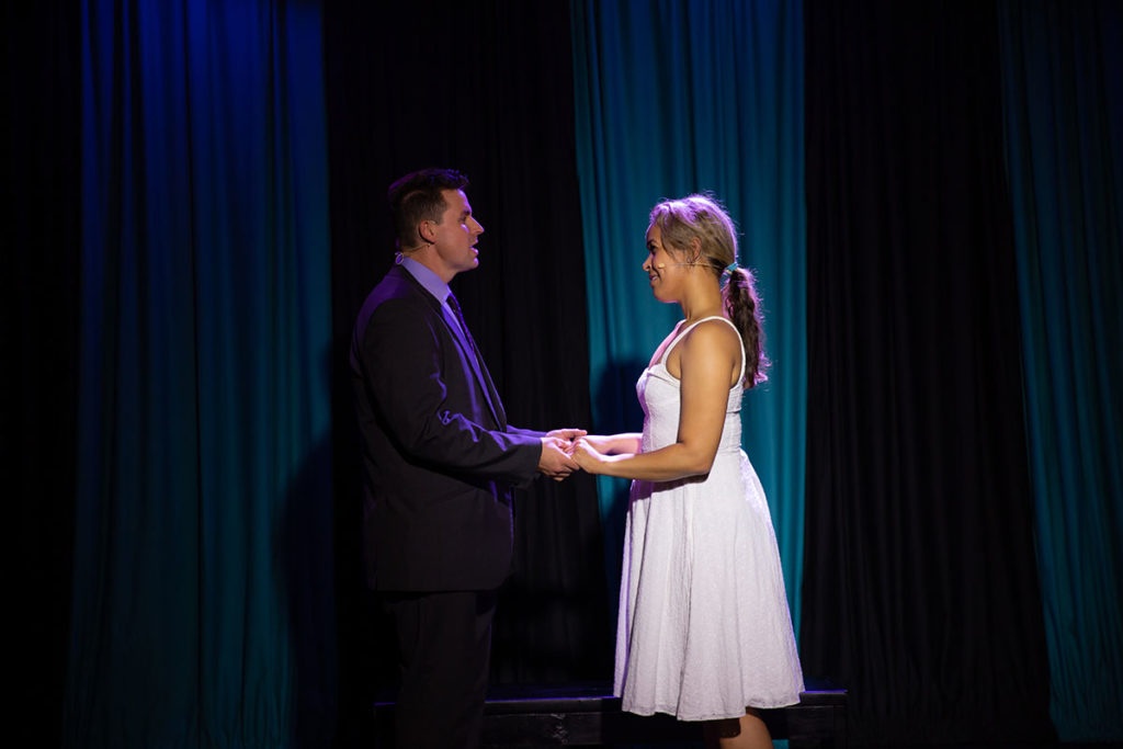David Holmes as Jamie and Anastacia Wells Steinberg as Cathy in year one of the Mankato Playhouse Production of The Last Five Years