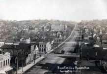 Submitted Photo - This bird’s eye view of Mankato shows Main Street leading up the hill to the edge of town, circa. 1906