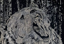 Photo by Cliff Coy - Bear woodcut